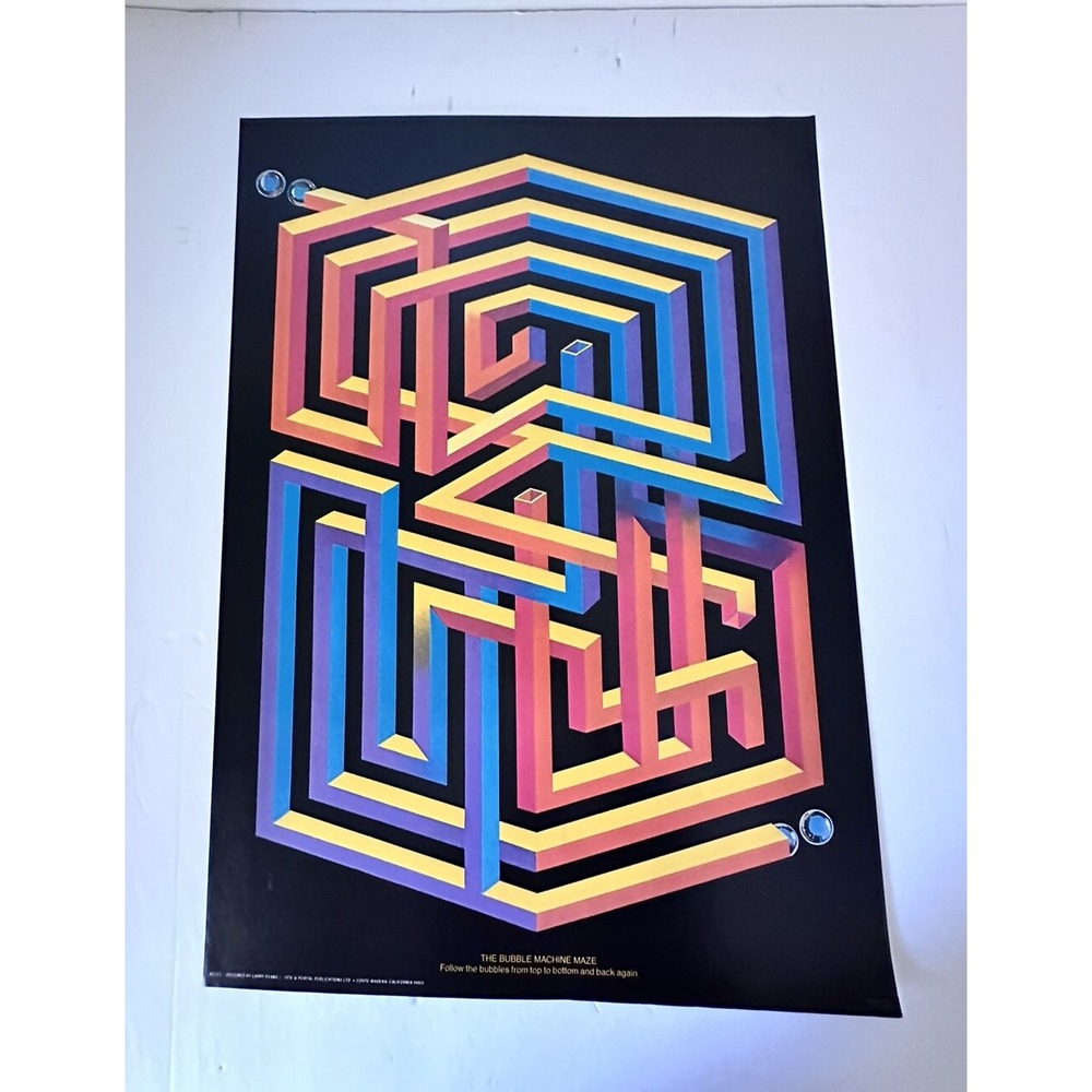 The Bubble Machine Maze 1970's Larry Evans Poster 20x28 mancave wall